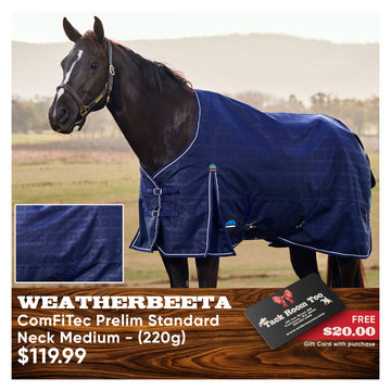 Weatherbeeta ComFiTec Prelim Turnout - Navy Embossed Plaid (220g)